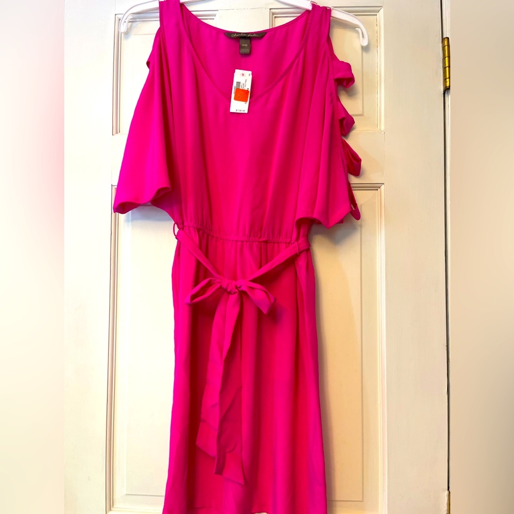 Charlie Jade Pink Mini Dress‎ with Cut Out Sleeves